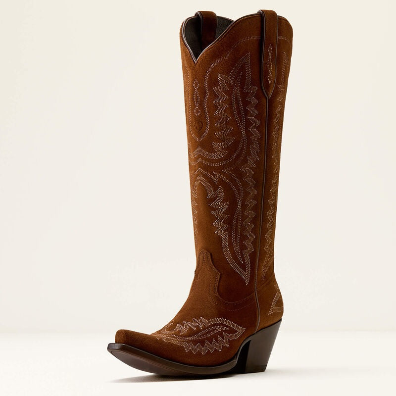 Ariat Ladies Casanova Oiled Tan Suede Leather X Toe Western Boot 10080418