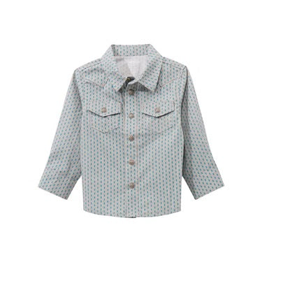 Wrangler  Baby Boy Long Sleeve Shirt in Grey/Blue 112369525