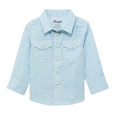Wrangler Little Boys' Blue Diamond Western Snap Shirt 112374300
