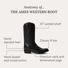 Stetson Men's Ames Corded Shaft Western Boots - Round Toe 12-020-7311-1686 BL "D"