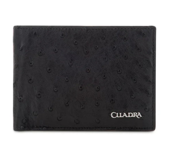 Cartera Cuadra DU469 Piel De Avestruz Negra