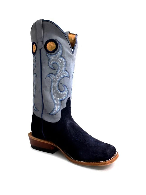 HORSE POWER MENS MARINE BLUE SUEDE BOOTS
