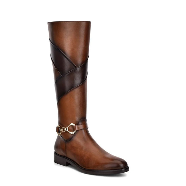 BOTA CUADRA DE PIEL PARA DAMA FC539