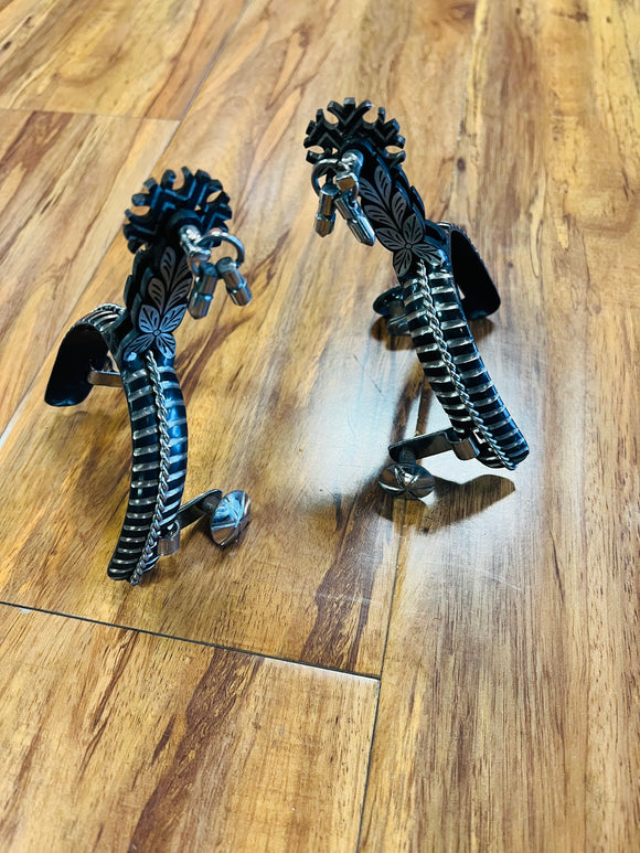 Espuelas Charras Negras Mexican Black Spurs