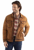 Scully Western Jacket Mens Leather Snap Front Collar Brown 2083