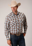 Roper Western Shirt Mens L/S Dyed Polyester Brown 01-001-0101-2007 BR