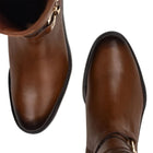BOTA CUADRA DE PIEL PARA DAMA FC539