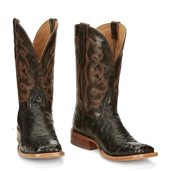 Tony Lama Men's Quaid Full Quill Brown Square Toe Western Boot TL5354