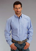 Stetson Western Shirt Mens Long Sleeve Periwinkle 11-001-0575-0802 BU