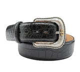 STETSON MEN'S BLACK CROCODILE EMBOSSED BELT "40"