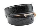 STETSON MEN'S BLACK CROCODILE EMBOSSED BELT "40" - HerraduraDeOro