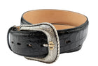 STETSON MEN'S BLACK CROCODILE EMBOSSED BELT "40" - HerraduraDeOro