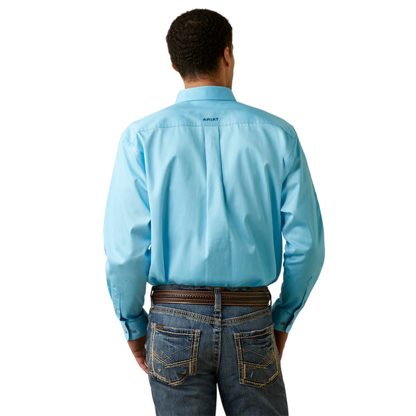 Ariat Mens Team Logo Twill Classic Long Sleeve Shirt Cenote Aqua SKU: 10044940