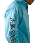 Ariat Mens Team Logo Twill Classic Long Sleeve Shirt Cenote Aqua SKU: 10044940