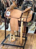 MARTIN SADDLE TEAM ROPER NATURAL ROUGHOUT LEATHER  SMALL PRAIRIE FLOWER  TOOLING