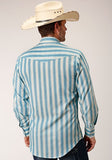 Roper Western Shirt Mens Long Sleeve Ombre Stripe Aqua 01-001-0044-0250 BU