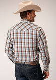 Roper Western Shirt Mens L/S Dyed Polyester Brown 01-001-0101-2007 BR