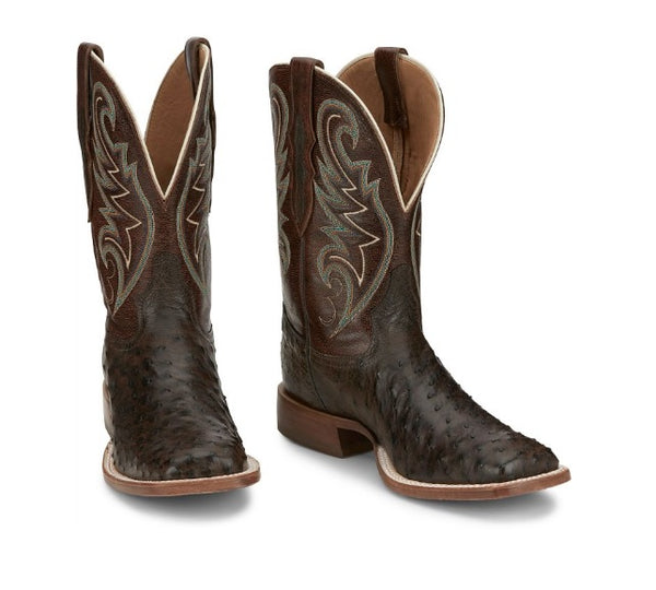 TONY LAMA MEN'S FOSTER BROWN SIENNA FULL QUILL OSTRICH WESTERN BOOTS EP6098