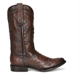 Cuadra Men's Brown Genuine Ostrich Leather Round Toe Boot CU681