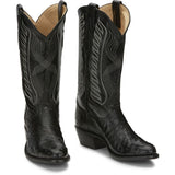 Tony Lama Men's Mccandles Black Full Quill Ostrich Round Toe Exotic Western Boots 8255 " 8 EE"