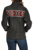 Cinch Ladies Polar Fleece Charcoal Grey Aztec Pullover MAK9909001