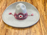 SOMBRERO DE CHARRO DE PELO COLOR GRIS BORDADO  "57 "