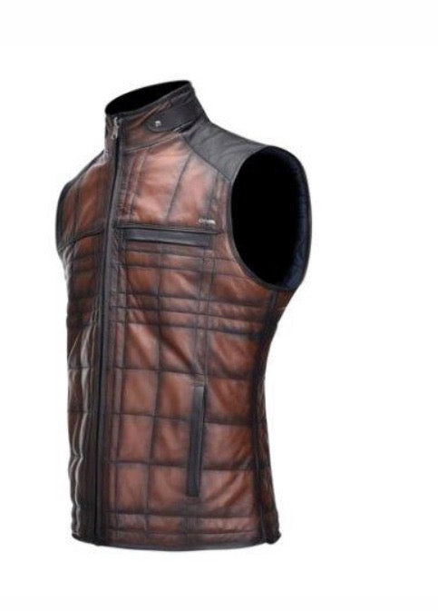 CHALECO CUADRA PARA CABALLERO EN PIEL OVINO JC105
