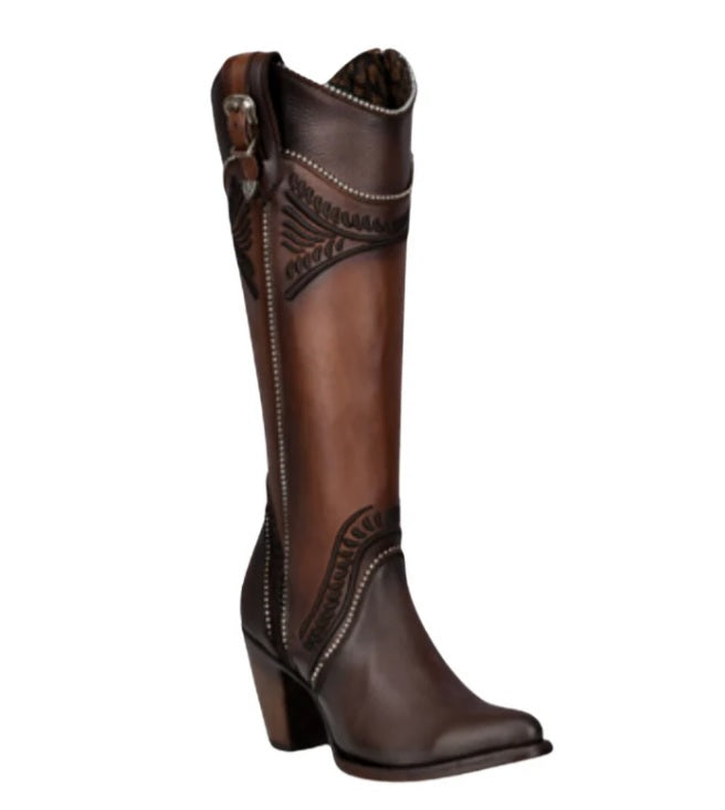 BOTA CUADRA TRADICIONAL EN PEIL GENUINA PARA DAMA CU583