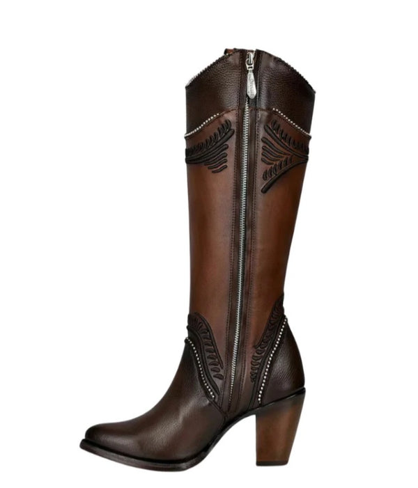 BOTA CUADRA TRADICIONAL EN PEIL GENUINA PARA DAMA CU583