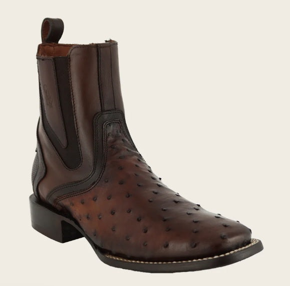 BOTA CUADRA DE VESTIR EN PIEL GENUINA DE AVESTRUZ PARRA CABALLERO CU888