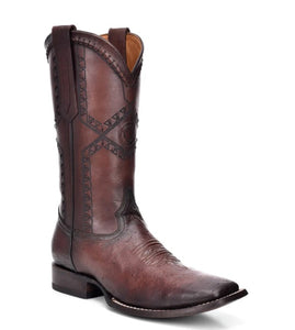 Cuadra Men's Brown Genuine Ostrich Belly Leather Boot CU426