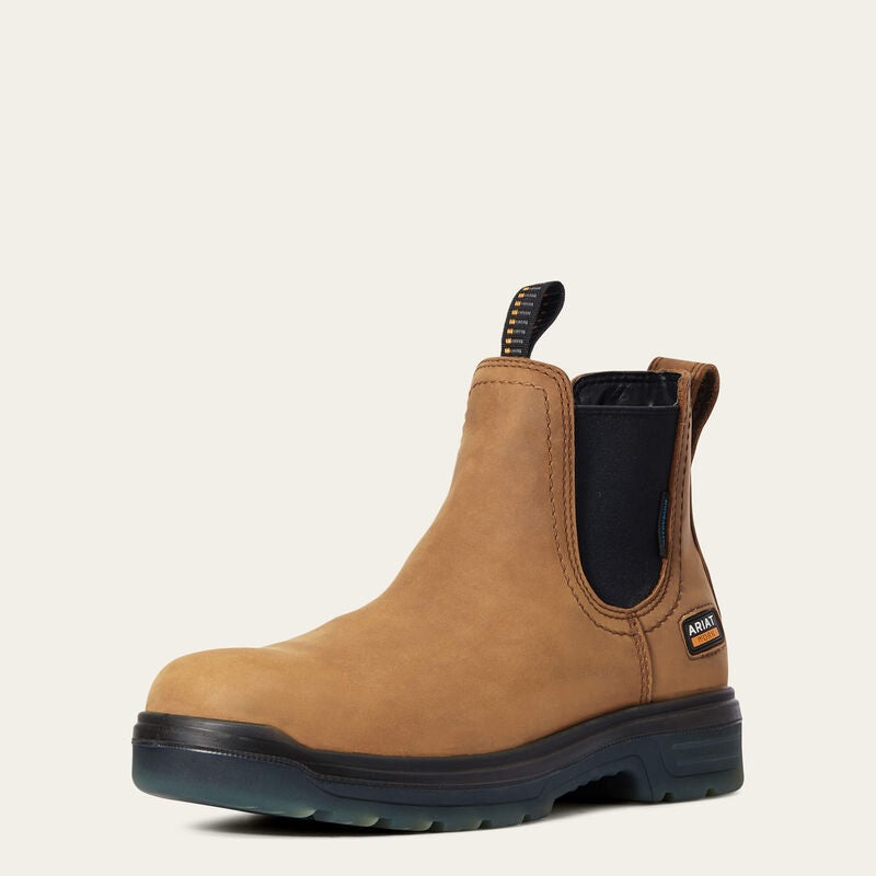 Ariat Men's Turbo Chelsea Waterproof Work Boots - Soft Toe 10032609 " EE "