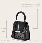 CUADRA BOLSO DE MANO EN PIEL GENUINA DE MANTARRRAYA PARA DAMA