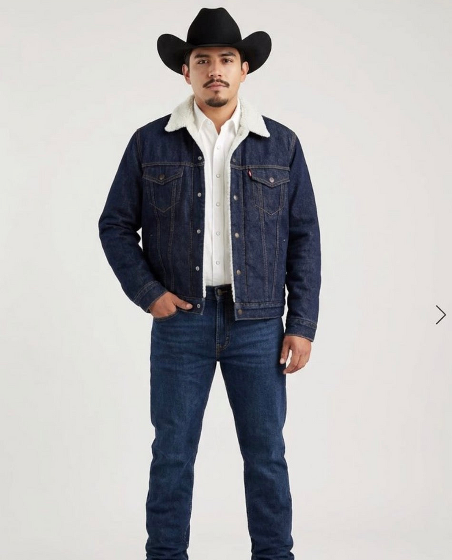LEVI'S MEN'S JUNIPER SHERPA LINED TRUCKER DENIM JACKET