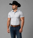 Ariat  Mens 360 Airflow Printed Polo Eileen Grey 10073508