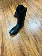 MEN'S BLACK BROWS BOOTS 100% LEATHER WIDE SQUARE TO COWBOY BOOTS