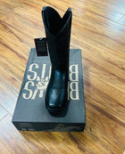 MEN'S BLACK BROWS BOOTS 100% LEATHER WIDE SQUARE TO COWBOY BOOTS
