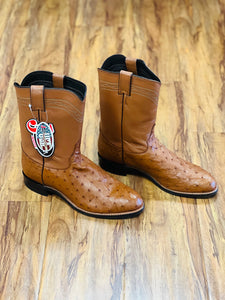 JUSTIN ROPER MEN S EXOTIC FULL QUILL OSTRICH ROPER BOOTS MEDIUM TOE HerraduraDeOro