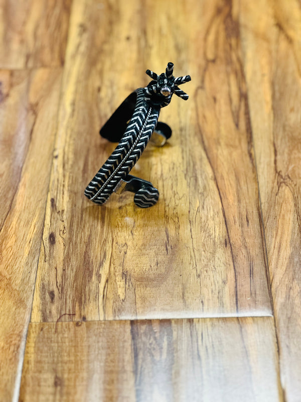 Espuelas Charras Mill Rayas Negras Mexican Black Spurs