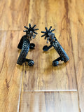 Espuelas Charras En Color Pavon Negro Con Acero