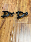 Espuelas Charras En Color Pavon Negro Con Acero
