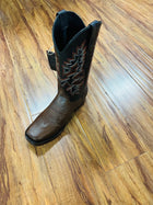 MEN'S BROWN BROWS BOOTS 100% LEATHER WIDE SQUARE TO COWBOY BOOTS