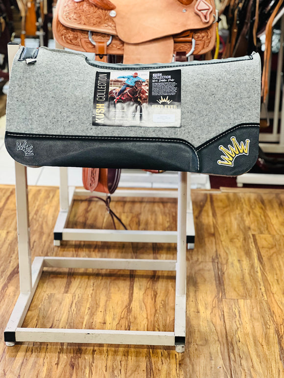 Best Ever Pads Kush 1 Inch Felt Saddle Pad with Black Wear Leathers