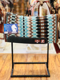 Classic Equine Zone Wool Top Pad 32"x34" CHESTNUT-TURQUOISE
