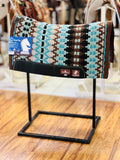 Classic Equine Zone Wool Top Pad 32"x34" CHESTNUT-TURQUOISE