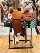 Classic Equine Zone Wool Top Pad 32"x34" CHESTNUT-TURQUOISE