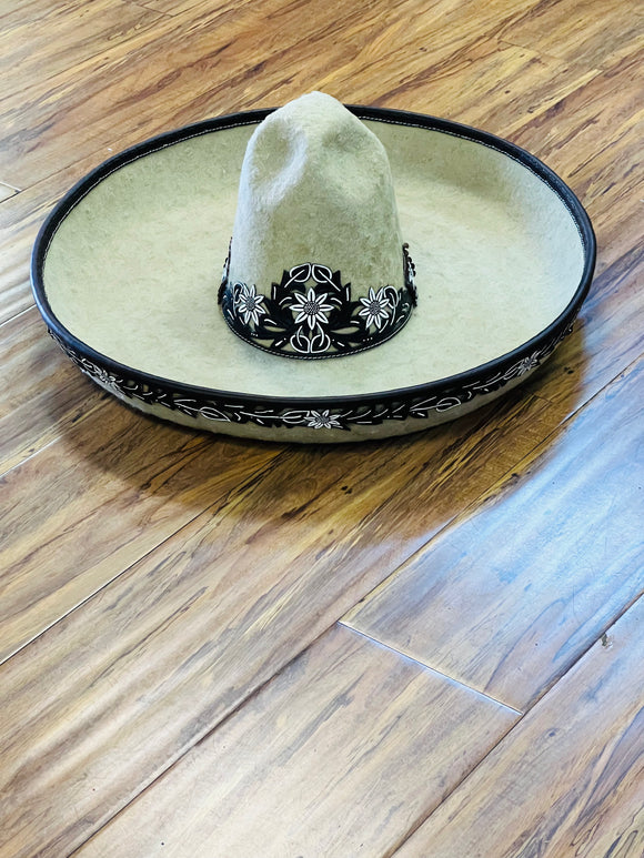 SOMBRERO DE CHARRO DE LANA DE ESTILO ZAPATISTA 