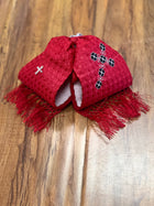 MOŇO CHARRO ROJO  BORDADO EN HILO NEGRO