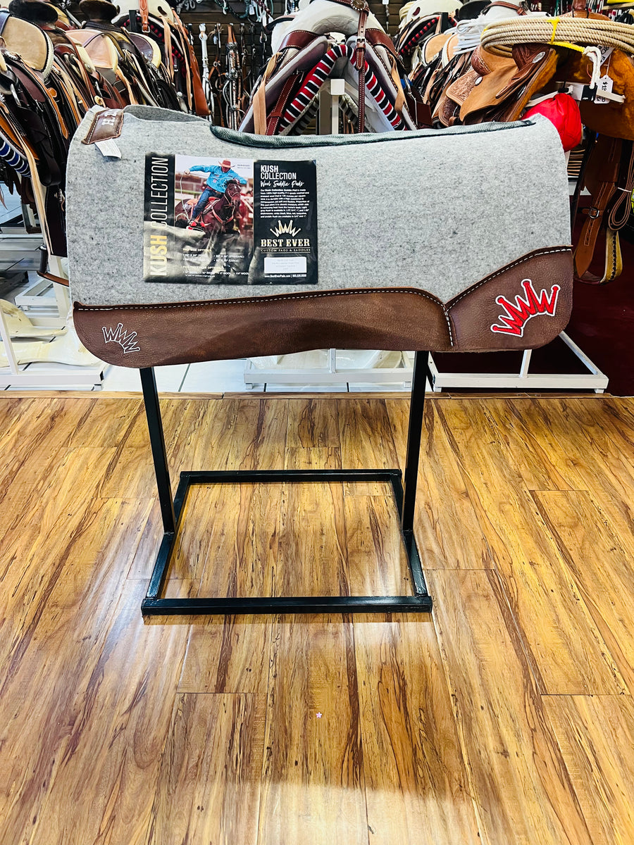 Best Ever Pads Kush 1 1/4 Inch Felt Saddle Pad with Black Wear Leathers 30 X 30