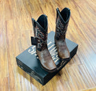 MEN'S BROWN BROWS BOOTS 100% LEATHER WIDE SQUARE TO COWBOY BOOTS